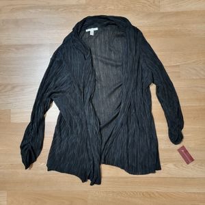 3X JM Collection Essentials Black Cardigan